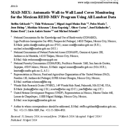 MADMexAutomaticWallWallLandCoverMonitoringREDDMRVProgramUsingLandsatData-2014-mx-01.pdf